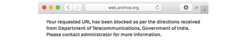 internet archive block Internet  India