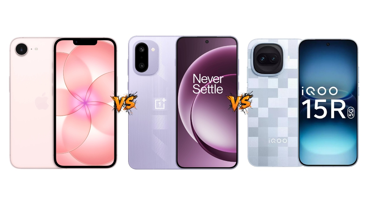 iPhone 17e vs OnePlus 15R vs iQOO 15R: Price in India, Specifications and Features Compared