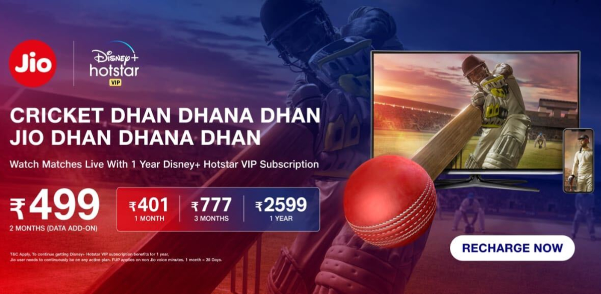 Jio Launches New Rs. 499, Rs. 777 Prepaid Plans With 1-Year Disney+ Hotstar VIP Subscription
