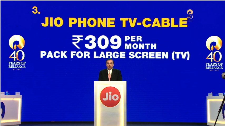 Jio Phone Comes With Dedicated Rs. 153 Plan; Jio Phone TV-Cable Announced Too