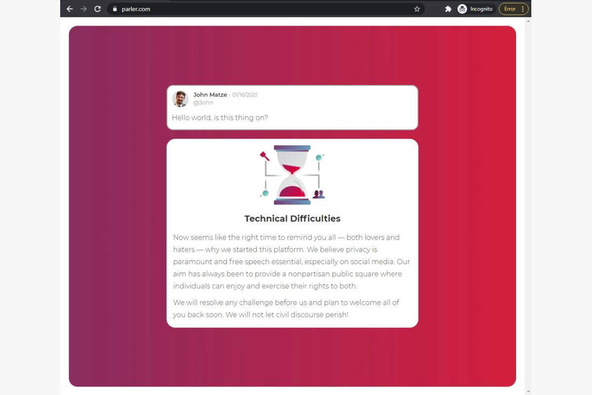 Parler Sues Amazon Again, Alleging Effort to 'Destroy' App Following US Capitol Violence