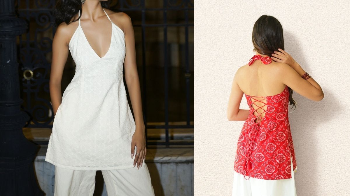Trendy Backless Halter Neck Kurtis for Women: Stylish Ethnic Outfits to Buy Online