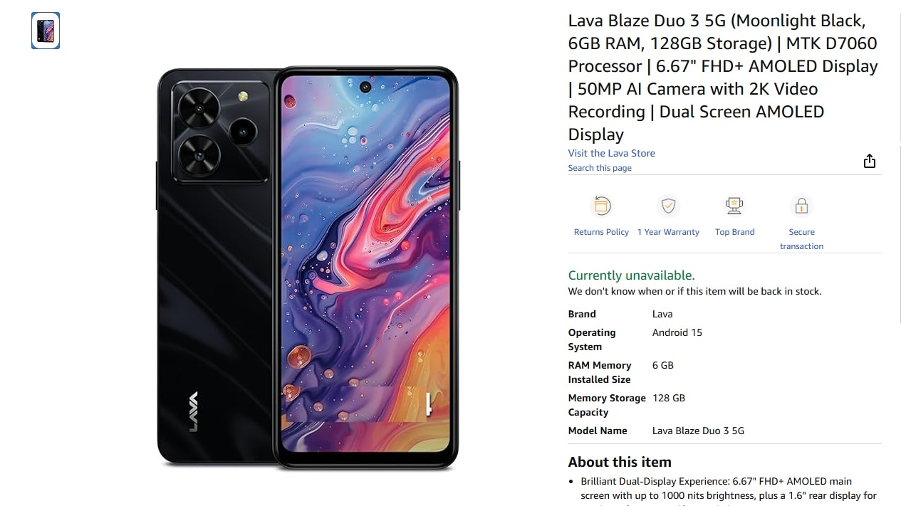 lava blaze duo 3 amazon Lava Blaze Duo 3