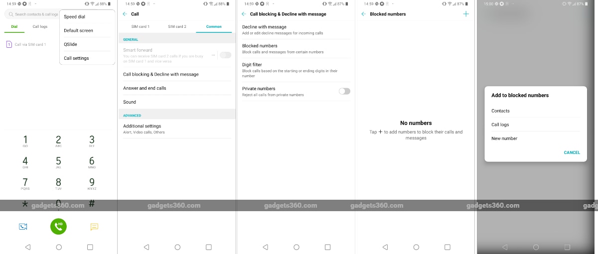 lg smartphone block number screenshots gadgets 360 LG  block number