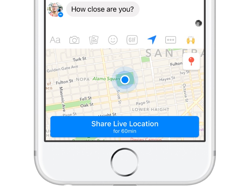 Facebook Messenger Gets Live Location-Sharing
