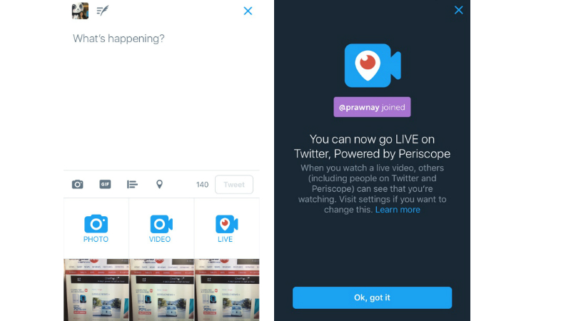Twitter Live Video Launched for Android and iOS; Powered by Periscope