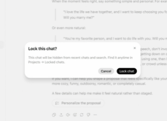 ChatGPT Locked Chats Feature to Hide Sensitive Conversations Rolling Out to Free, Plus and Other Users