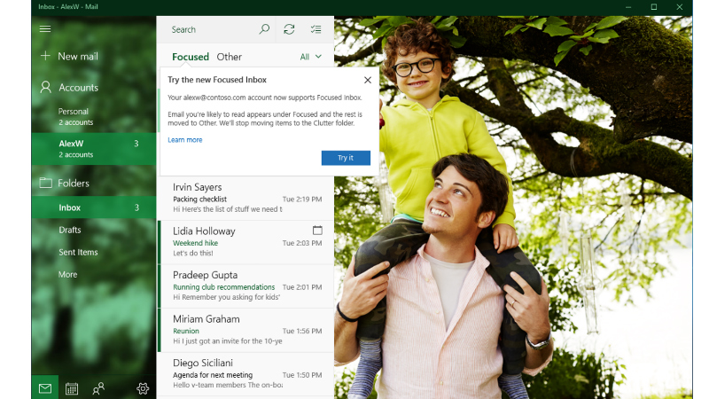 Microsoft Updates Windows 10 Mail, Calendar Apps With Features Like Focused Inbox