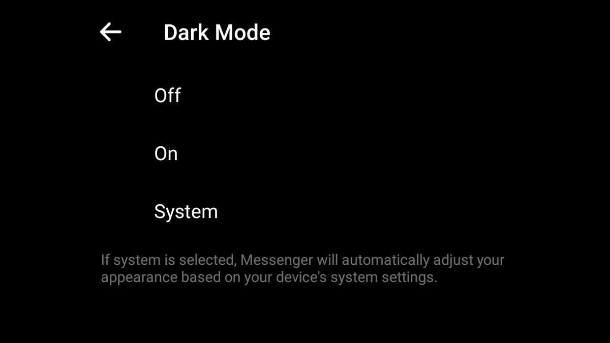 Facebook Messenger on Android Getting Additional System Setting for Dark Mode, User Reports