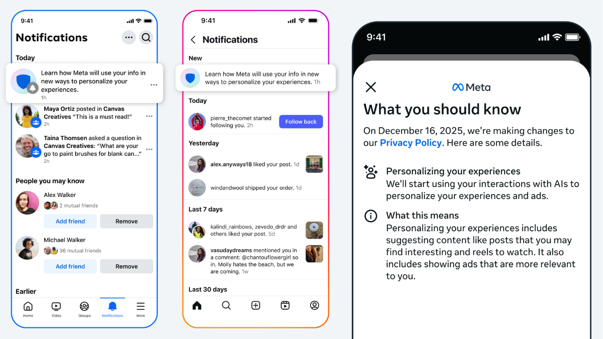 Instagram, Facebook Will Soon Start Showing You Ads, Content Based on Your Meta AI Interactions