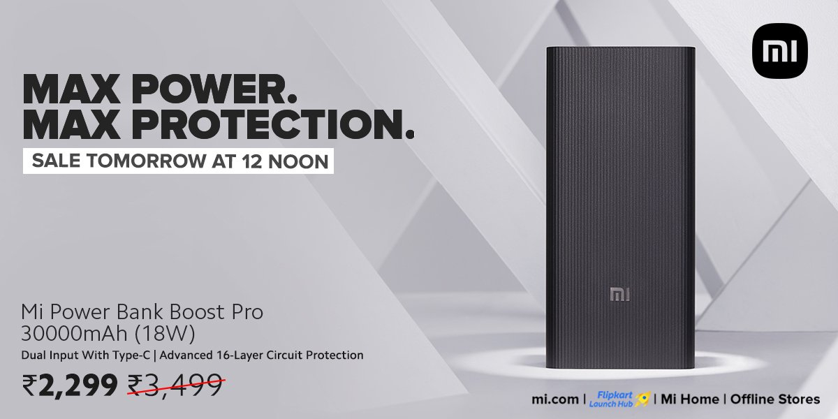 Mi Boost Pro Power Bank With 30,000mAh Capacity to Go on Sale in India Starting May 21