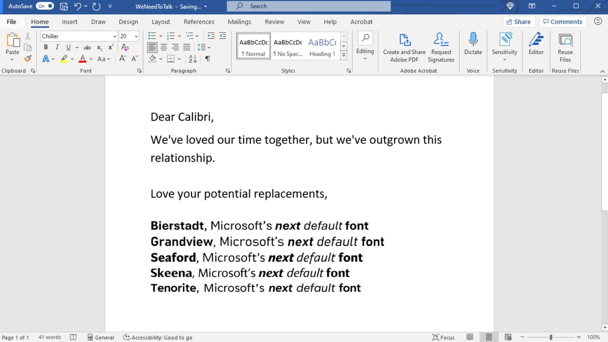 Microsoft Office Is Planning to Replace Calibri as Its Default Font Soon, Introduces 5 New Font Families