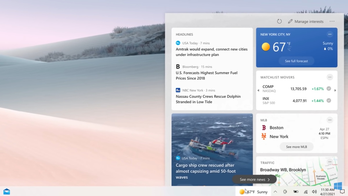 Microsoft Windows 10 Taskbar Gets New Widget With News, Weather Updates