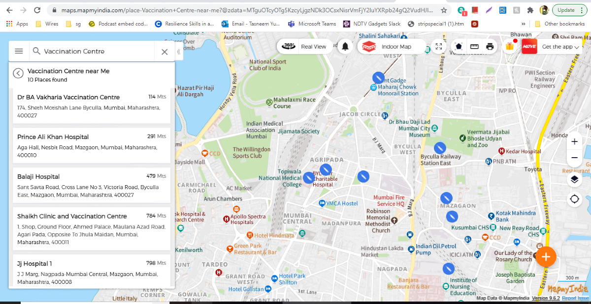 MapmyIndia Rolls Out COVID-19 Vaccination Centre Search in India As Centre Begins Vaccine Drive for Senior Citizens