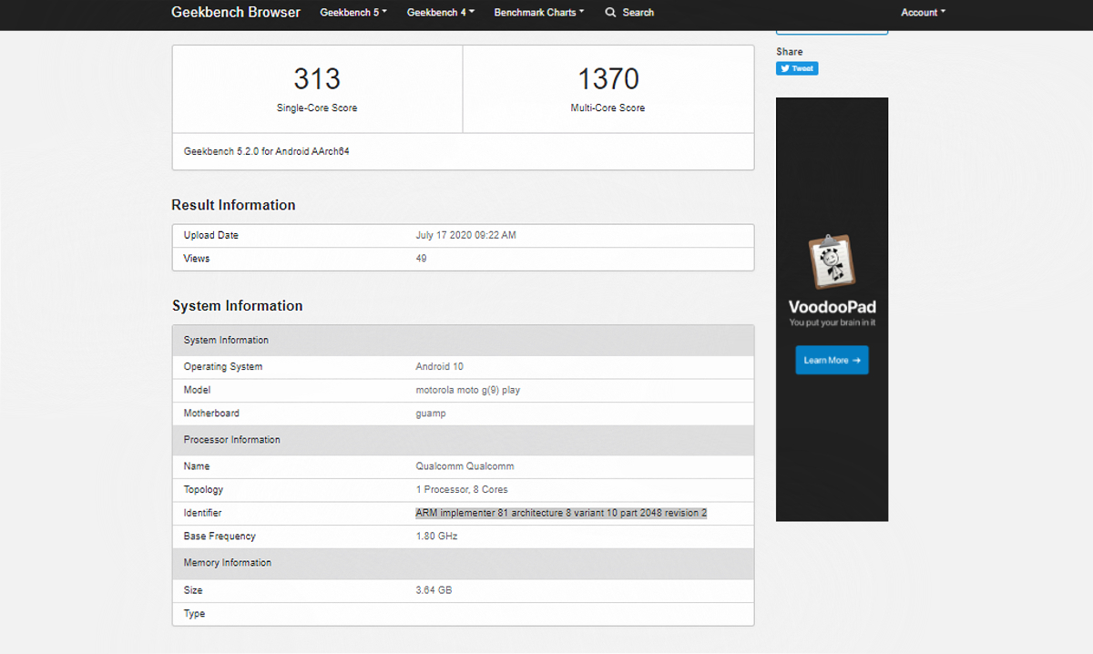 Moto G9 Play Surfaces on Geekbench With Qualcomm SoC, 4GB RAM Tipped