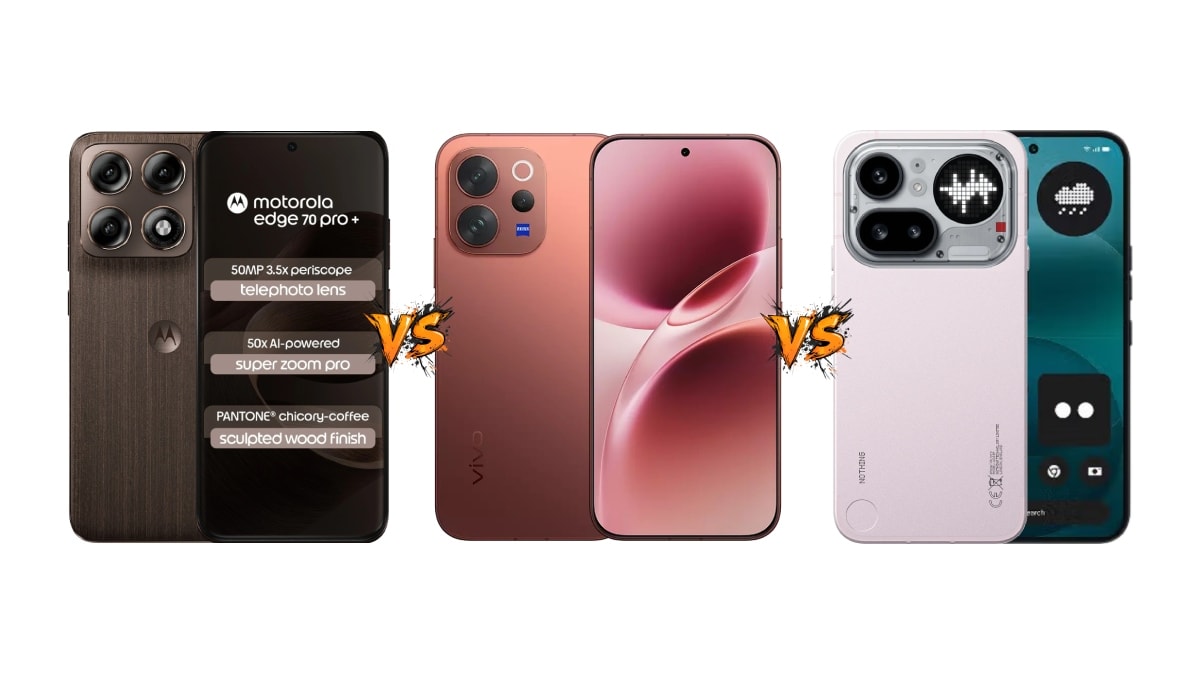 Motorola Edge 70 Pro+ vs Vivo V70 vs Nothing Phone 4a Pro: Price in India, Specifications and Features Compared