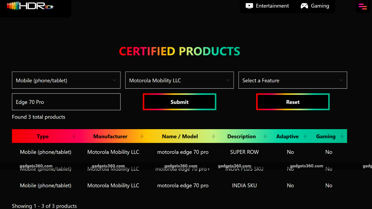 motorola edge 70 pro series hdr10 inline Motorola Razr 70 Pro