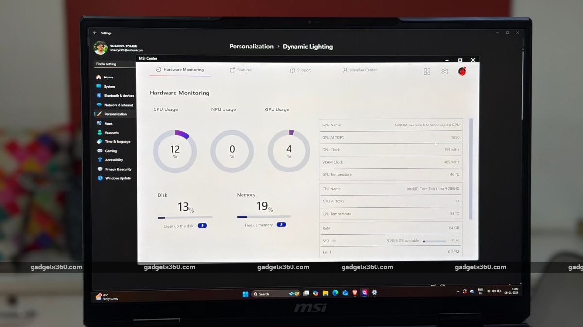 msi titan 18 hx ai review ndtv msi centre MSI