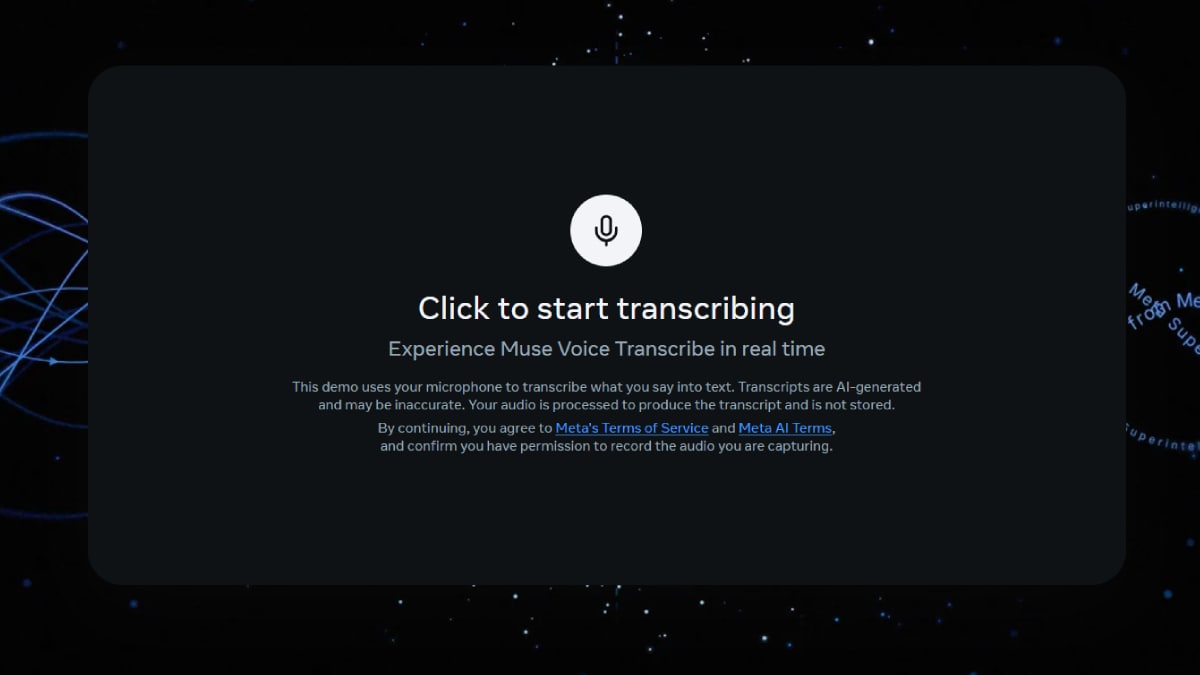 Meta Launches Muse Voice Transcribe With Support for 5 Indian and 70+ Global Languages