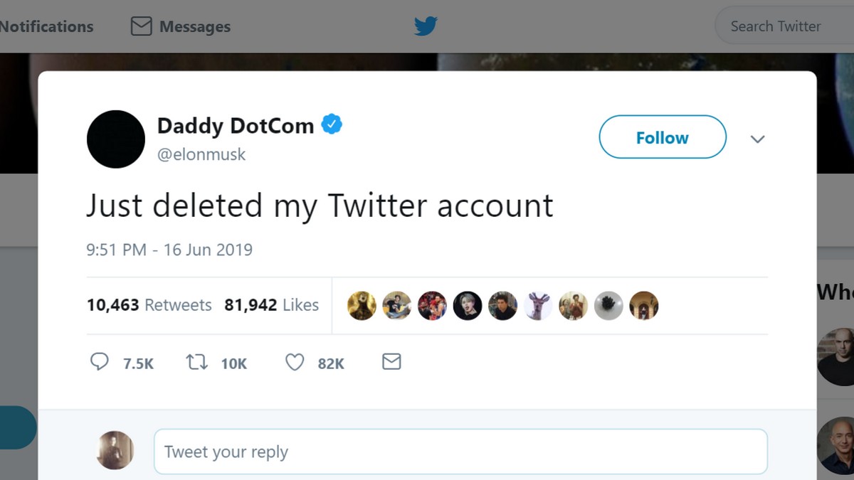 Elon Musk Changes Twitter Name to Daddy DotCom, Tweets &lsquo;Deleted My Twitter Account&rsquo;