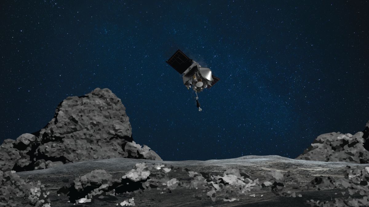 NASA Probe OSIRIS-REx Briefly Touches Asteroid Bennu to Collect Rare Samples