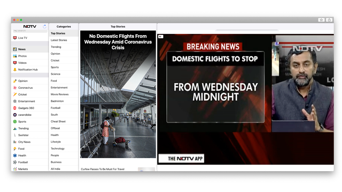 NDTV App Now Available for Mac Users&mdash;First News App From India