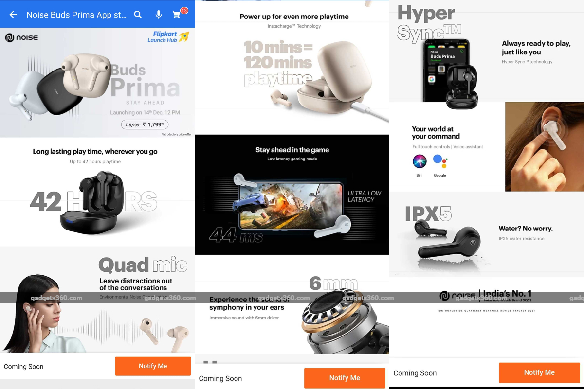 Noise Buds Prima TWS Earbuds With Up to 42 Hours Of Battery Life Launched in India: Price, Specifications