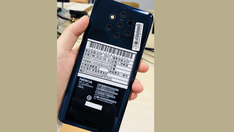 Nokia 9 Live Image Leak Tips 5 Rear Cameras, Xenon Flash