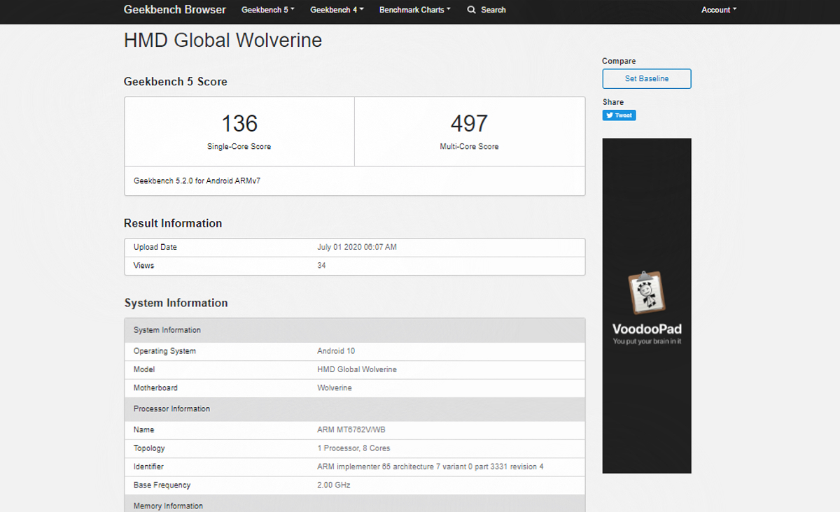Nokia 2.4 Possibly Spotted on Geekbench, MediaTek Helio P22 SoC Tipped
