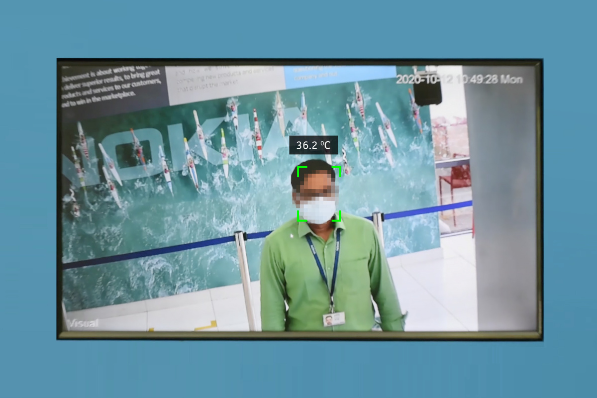 Nokia's COVID-19 Detection System Automatically Scans Employees for Temperature, Mask in India
