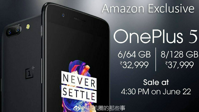 OnePlus 5 Price in India Leaked Yet Again Ahead of Launch