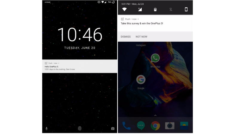 OnePlus 5 Users Complain of Push Notifications Advertising the OnePlus 5