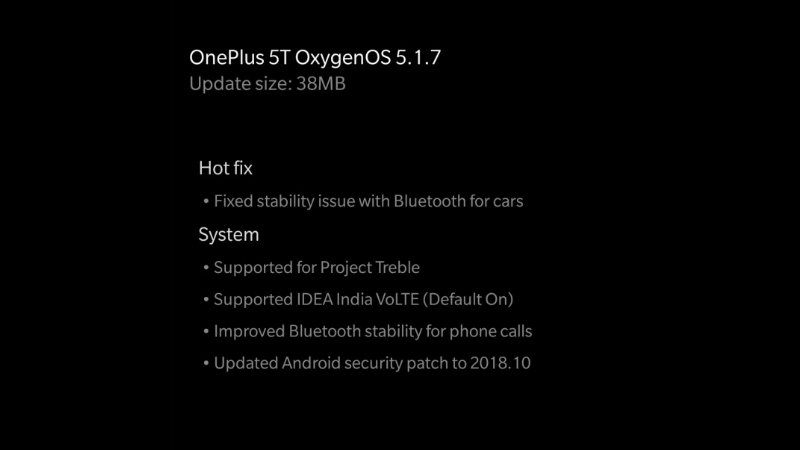 OnePlus 5, 5T Receiving OxygenOS 5.1.7 Update With Bluetooth Fix