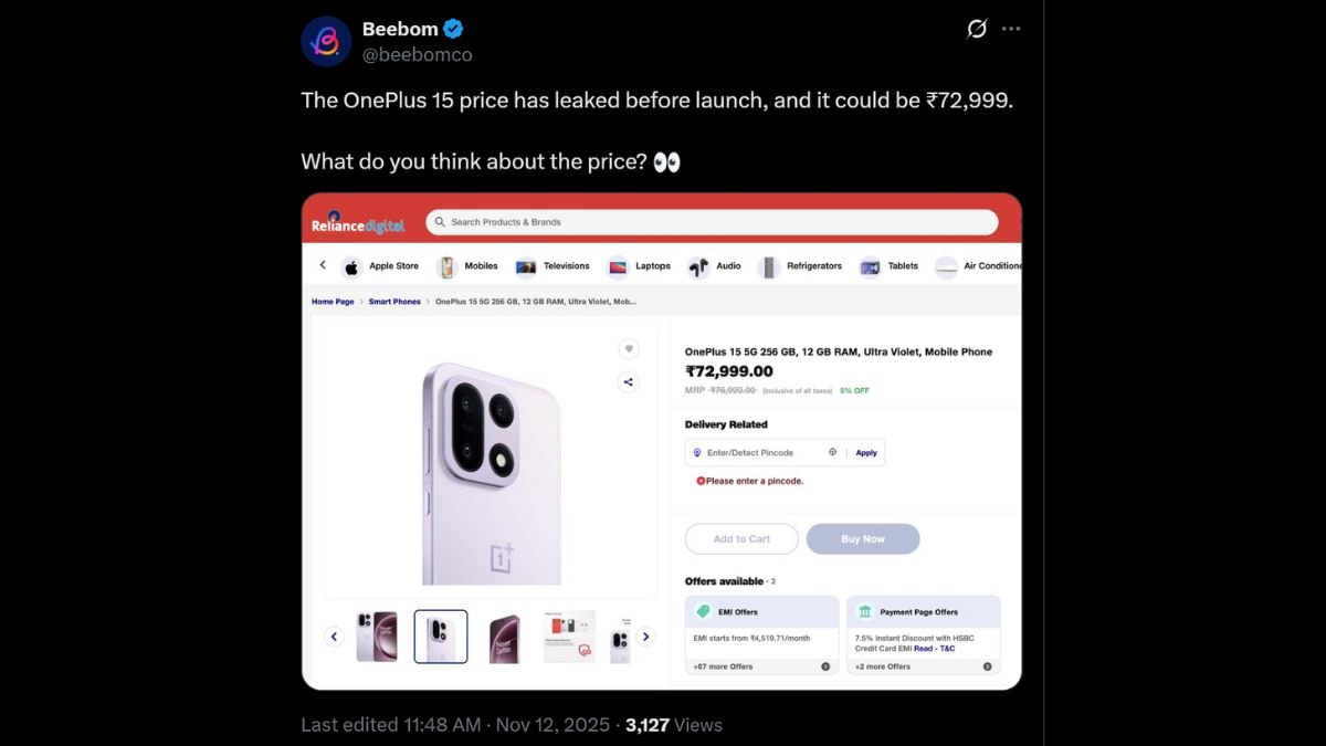 oneplus 15 beebom OnePlus 15