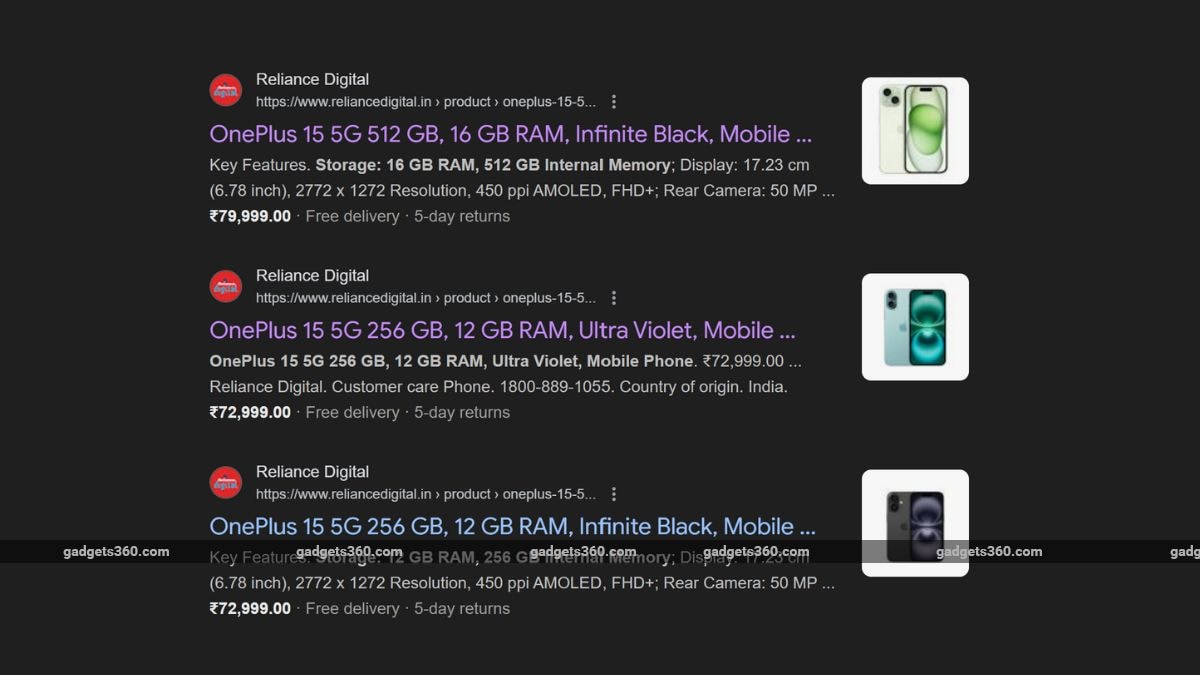 oneplus 15 reliance digital OnePlus 15