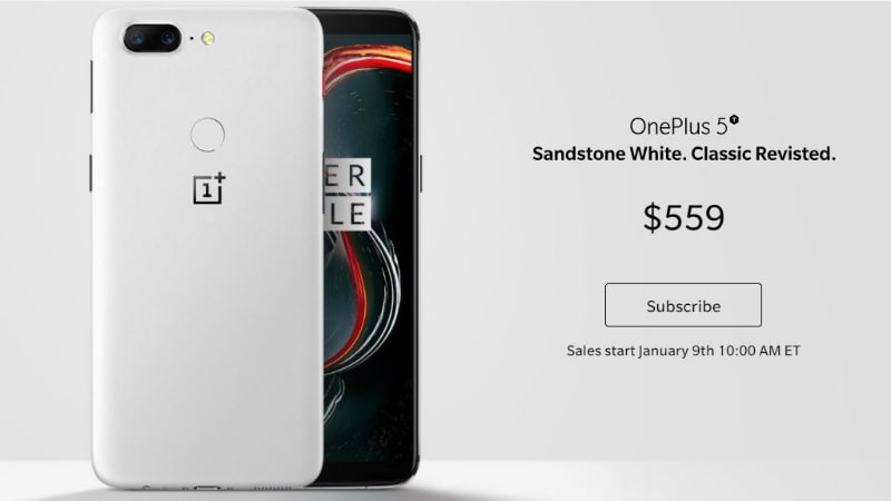 OnePlus 5T Sandstone White Variant Launched, Available Starting January 9