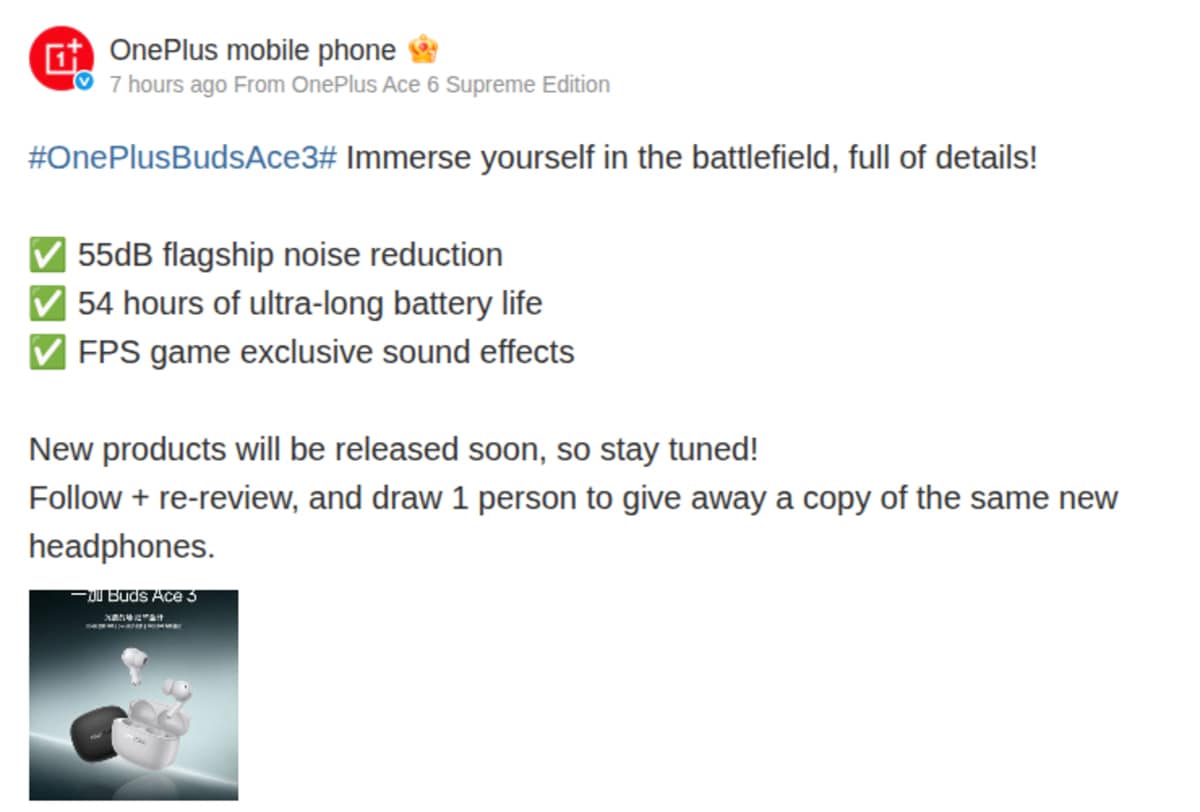 oneplus buds ace 3 weibo OnePlus