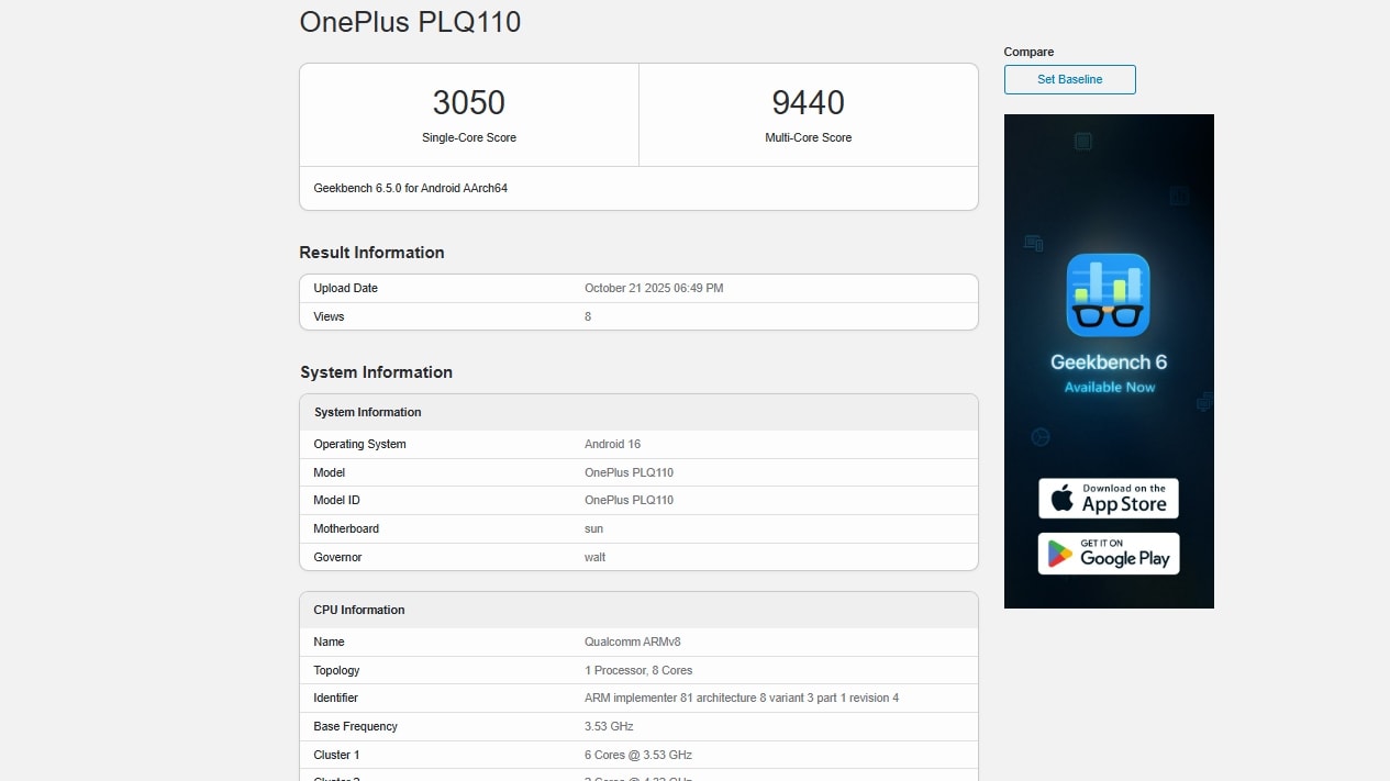 oneplus geekbench OnePlus