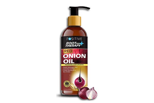 Best Onion Oils for Hair Growth - POSITIVE Root Therapy + Red Onion Hair Oil + 14 Essential Oils, Argan Oil, Bhringraj, Hibiscus, Sesame, Amla, Sweet Almond Oil, Olive Oil