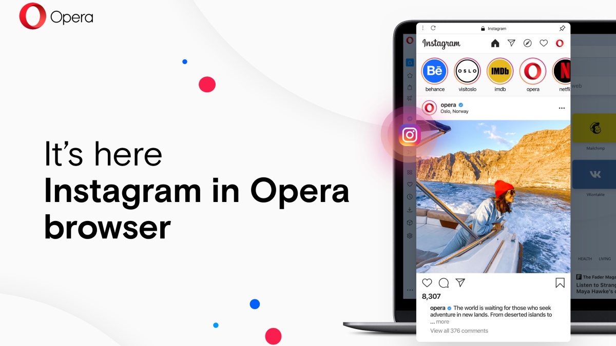 Opera for Desktop Gets Instagram Integration as a Part of Version 68