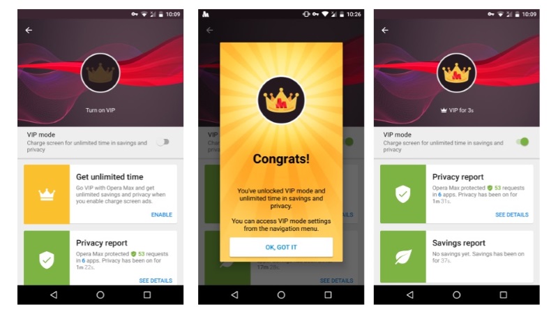 Opera Max VIP Mode Offers Unlimited VPN Access With Lock Screen Ads on Charging Screen