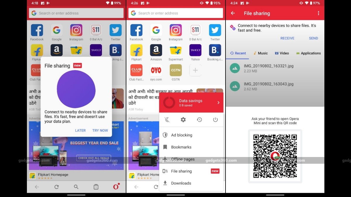 Opera Mini Browser Introduces Offline File Transfer Feature