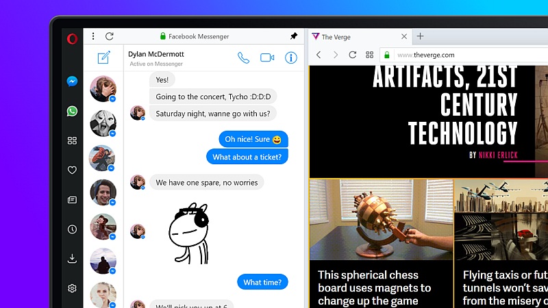 Opera's Reborn Browser for Desktops Gets Social Messenger Integration