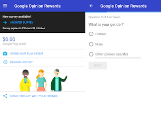 Google Opinion Rewards Android App Now Available in India, Awards Google Play Credits