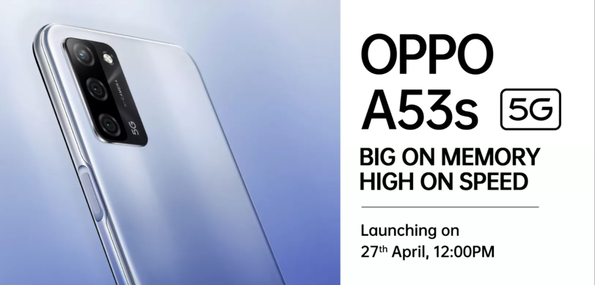 Oppo A53s 5G India Launch Date Set for April 27, Will Be Priced Under Rs. 15,000
