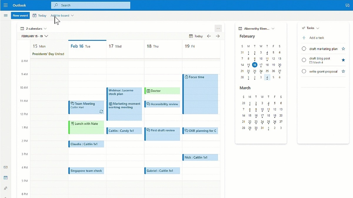 Outlook calendar - mmdase