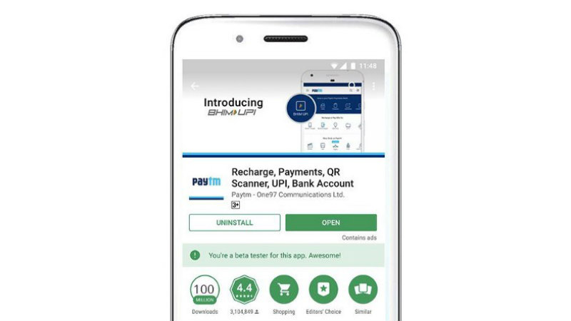 Paytm App Crosses 100 Million Downloads on Google Play