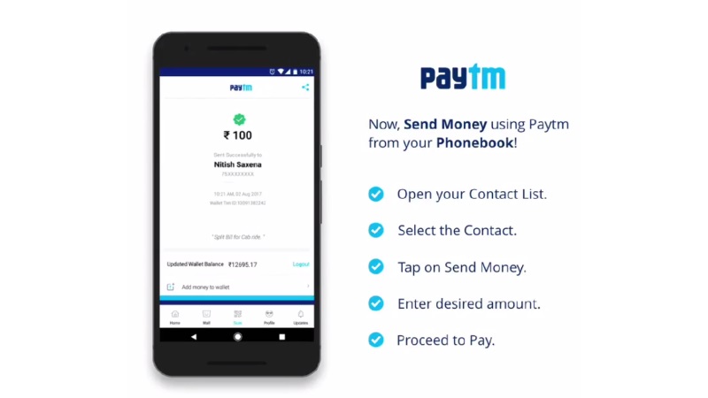 Paytm for Android Now Allows Users to Send Contacts Money via Phonebook