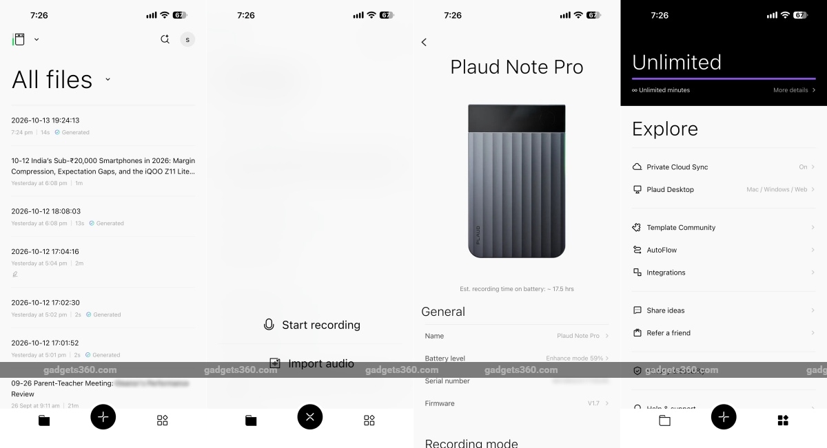 plaud note pro app screenshots gadgets 360 PlaudNotePro  Plaud