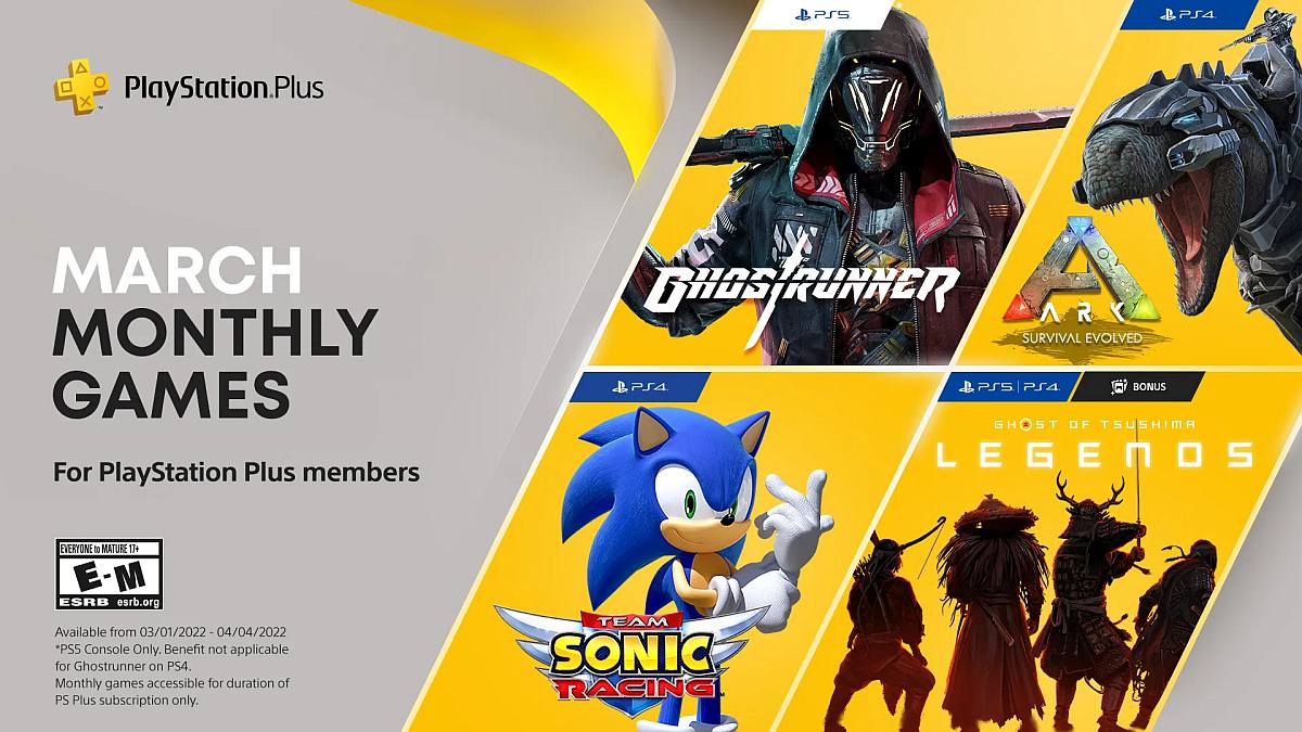 PlayStation Plus March 2022 Free Games Include Ghost of Tsushima: Legends, Ark: Survival Evolved, More